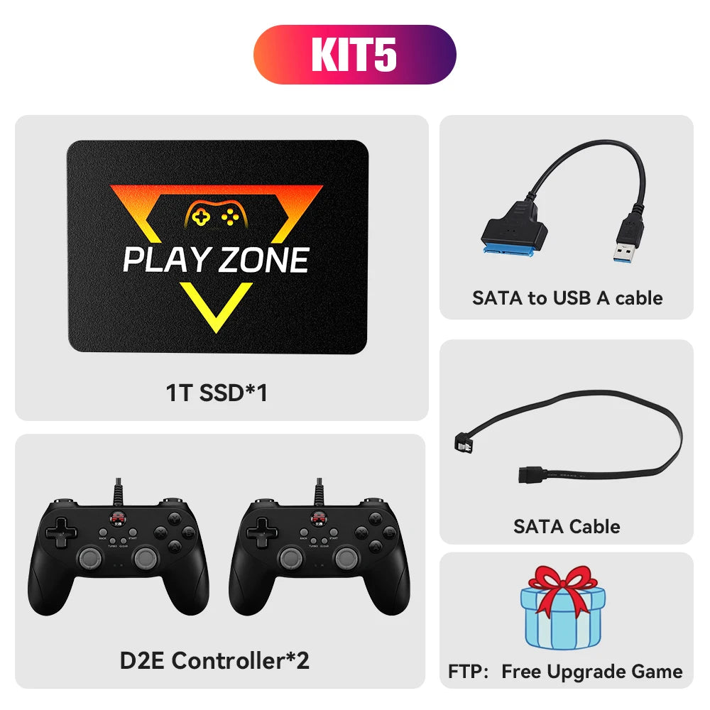 Retro Gaming SSD for Switch/Ps5/Xbox/Ps4/Ps3/Ps2/Wiiu 80+Emulators Launchbox&Retrobat&Playnite 16191 Games Console for Pc/Laptop