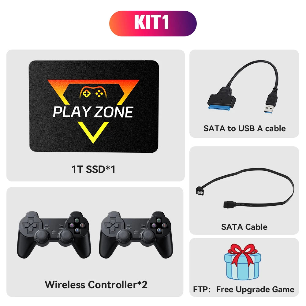 Retro Gaming SSD for Switch/Ps5/Xbox/Ps4/Ps3/Ps2/Wiiu 80+Emulators Launchbox&Retrobat&Playnite 16191 Games Console for Pc/Laptop