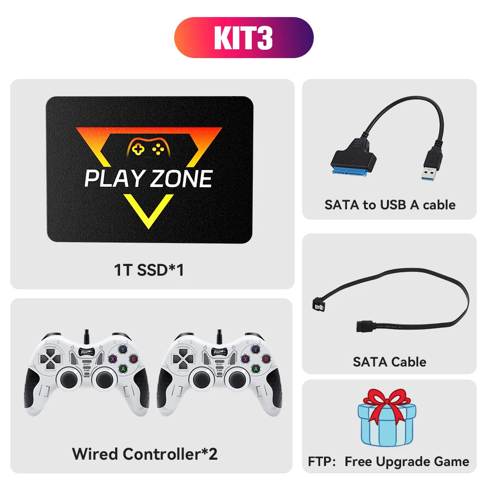 Retro Gaming SSD for Switch/Ps5/Xbox/Ps4/Ps3/Ps2/Wiiu 80+Emulators Launchbox＆Retrobat＆Playnite 16191 Games Console for Pc/Laptop